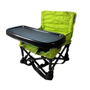 Summer Infant Pop and Sit Portable Booster Seat Travel Booster Green Preowned